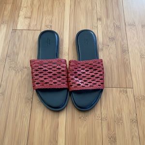 Leather Urban Outfitters slide sandal